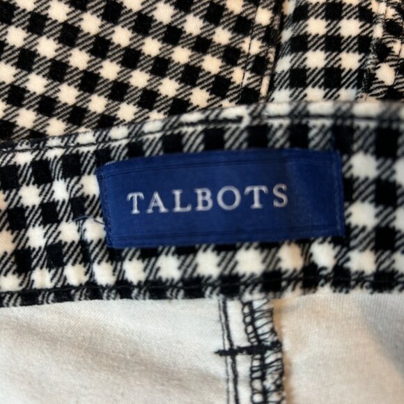 Talbots Black and White Check Velvet High Waist Straight Leg Jeans Size 2 Petite - Picture 7 of 10